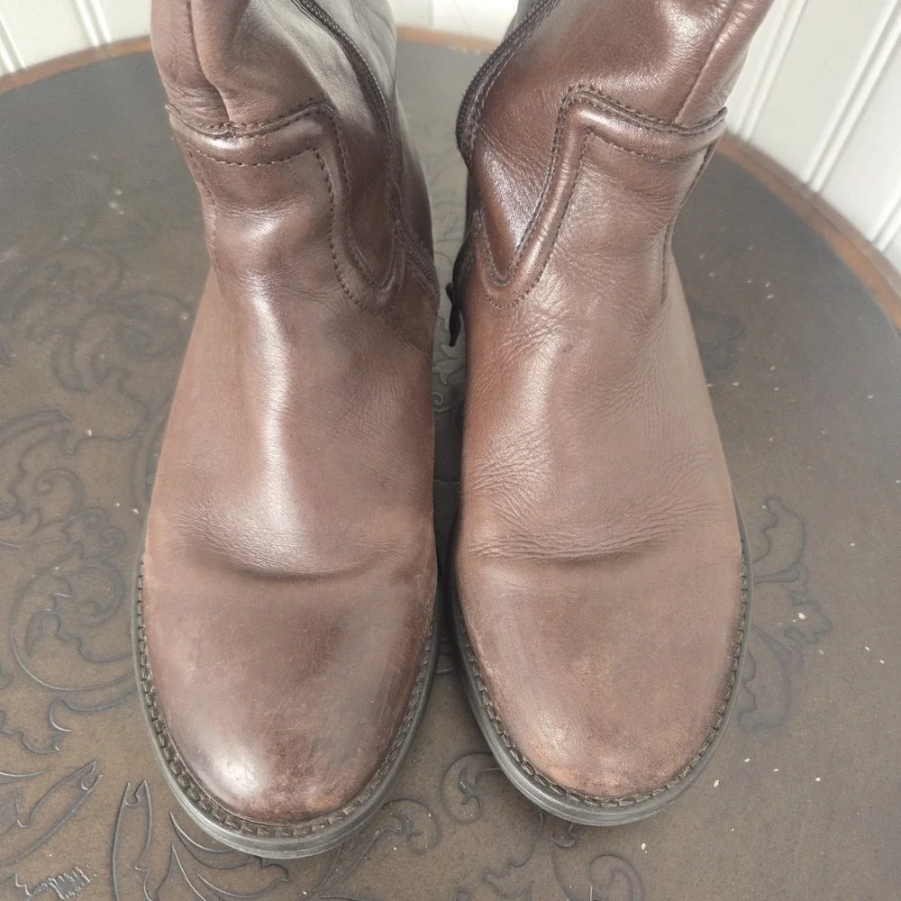 Bussola Trapani Tall Brown Leather Riding Boots Equestrian Knee High EU 38 US 7